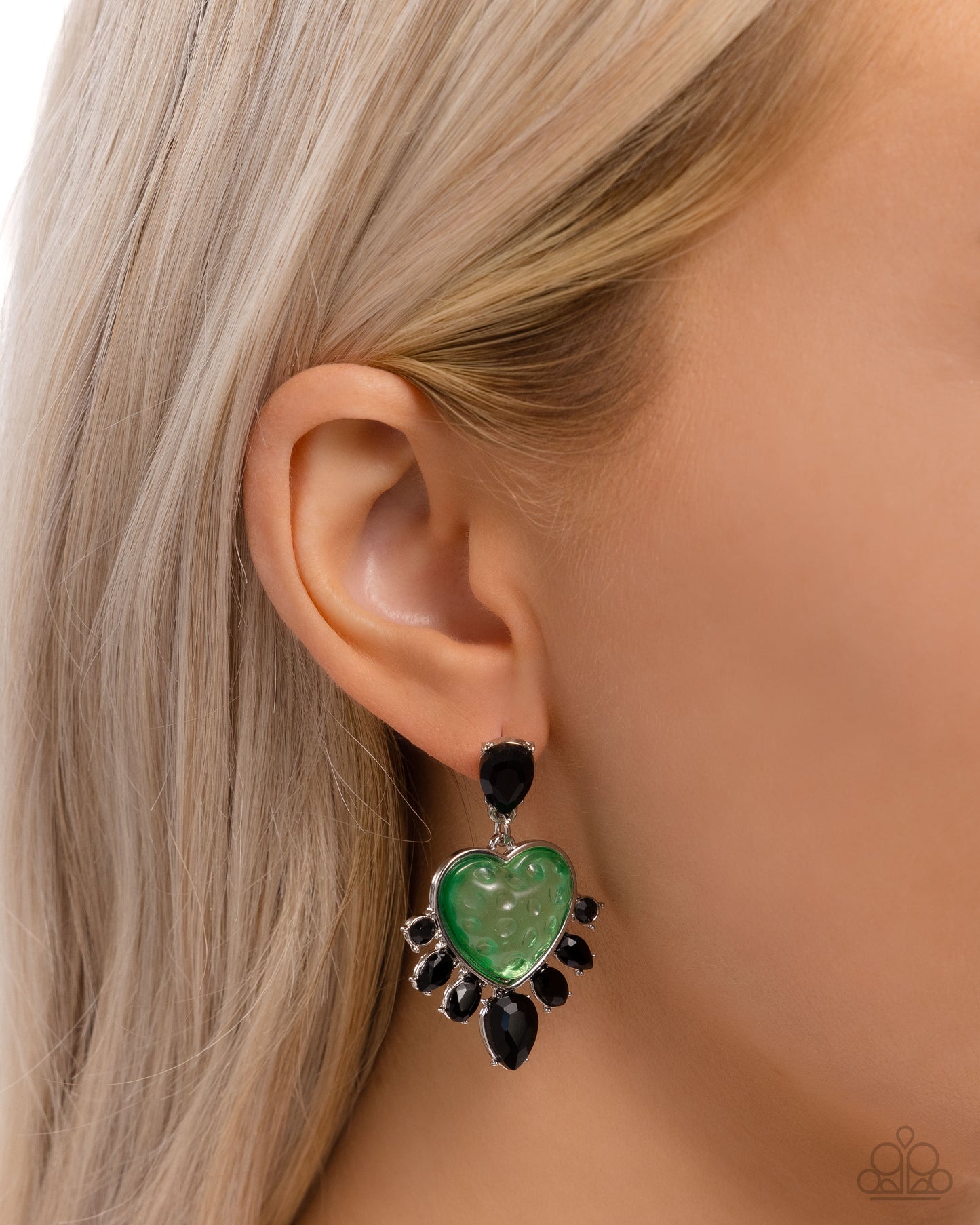 Resort Radiance - Green Mint Heart Earring Paparazzi E2811