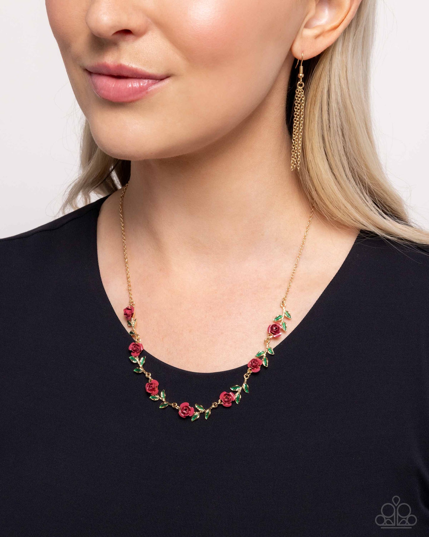 Tale As Old As PRIME - Pink Rose Flower Necklace Paparazzi N2828