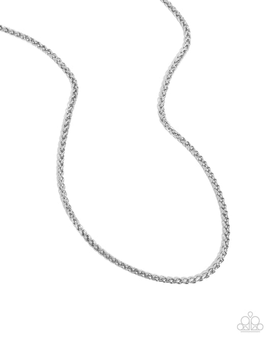 Complicated Chain - Silver Stainless Steel Rope Chain Necklace Paparazzi N3134
