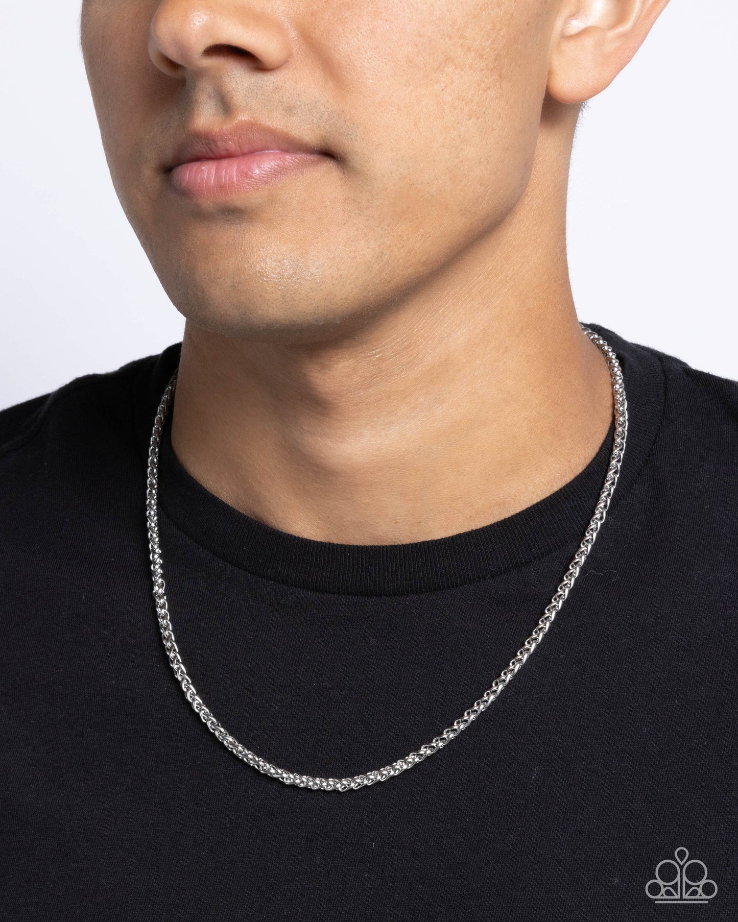 Complicated Chain - Silver Stainless Steel Rope Chain Necklace Paparazzi N3134