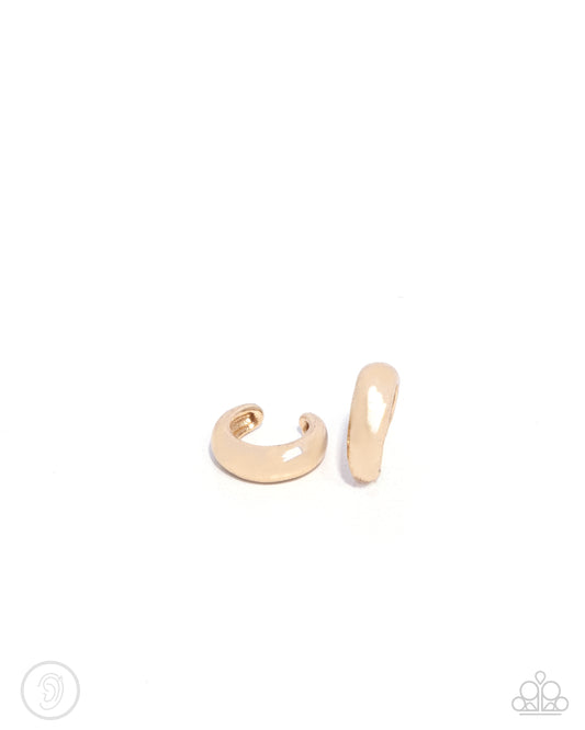 Classic Cuff - Gold Ear Cuff Earring Paparazzi E2345