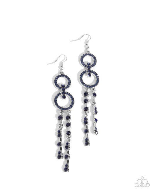 Chic Crowd - Blue Montana Rhinestone & Gem Silver Earring Paparazzi E2718