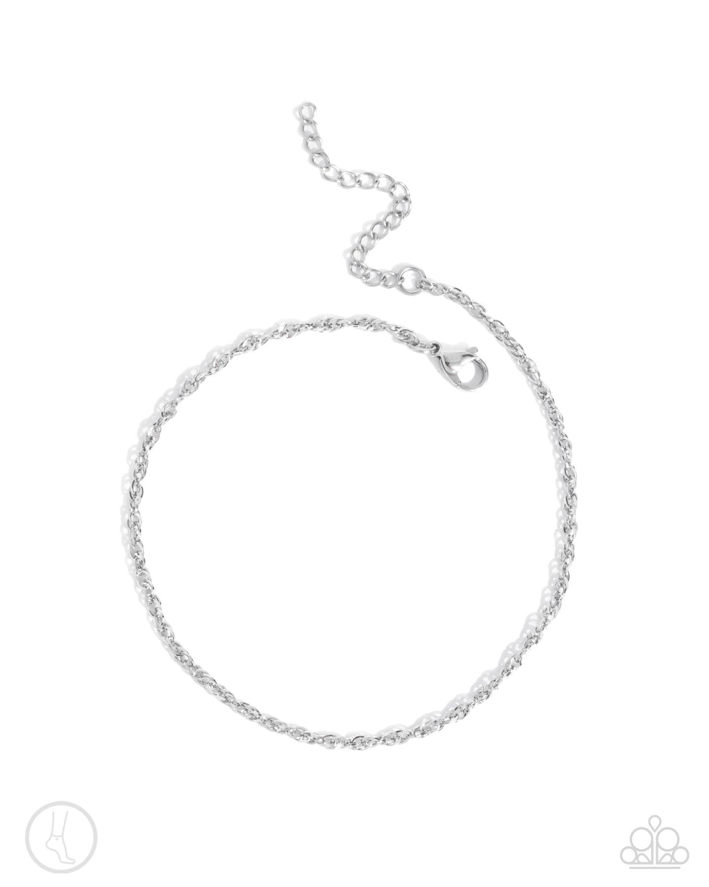 Aligned Age - Silver Stainless Steel Hue Chain Anklet Paparazzi B1892