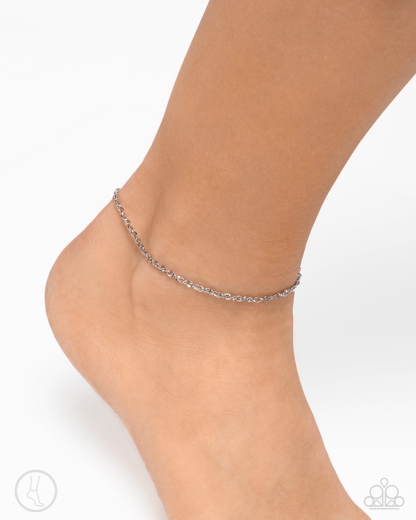Aligned Age - Silver Stainless Steel Hue Chain Anklet Paparazzi B1892