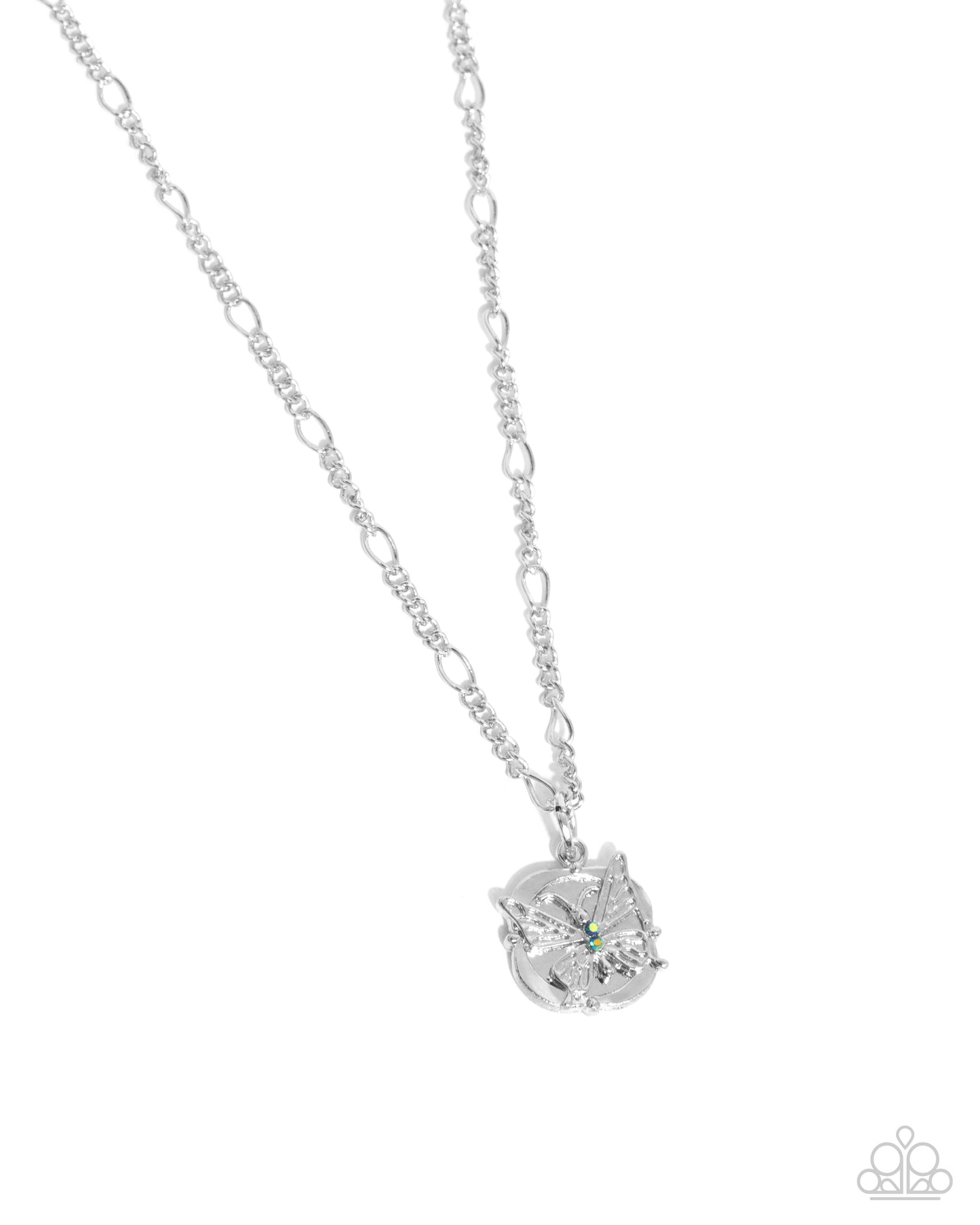 Where Do BUTTERFLIES Go? - Green Emerald Rhinestone & Silver Butterfly Necklace N2867