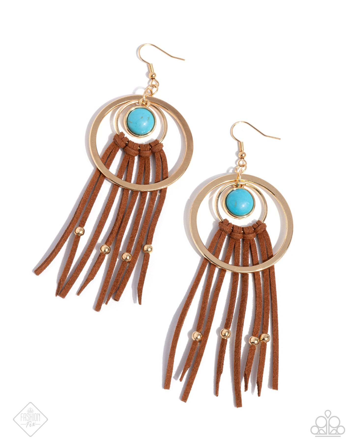 Texan Tapestry - Gold Earring Simply Santa Fe November 2024 Fashion Fix Paparazzi E3028