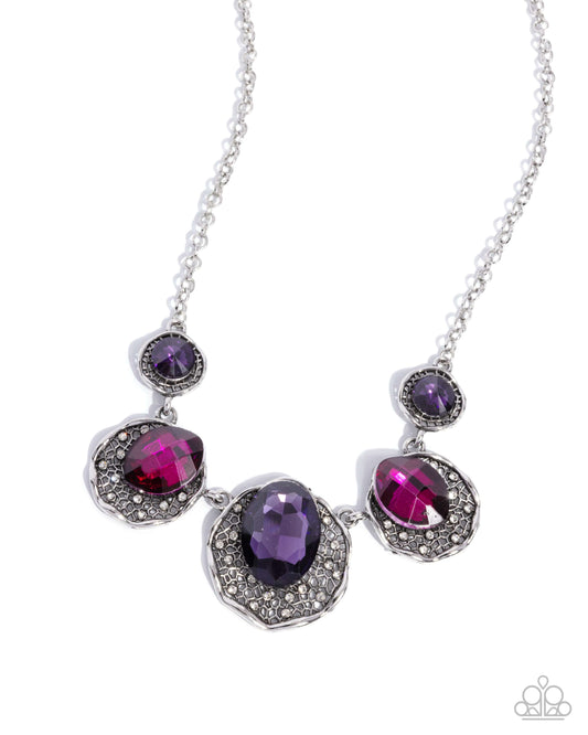 City Color - Purple & Pink Gem Statement Necklace Paparazzi N2767