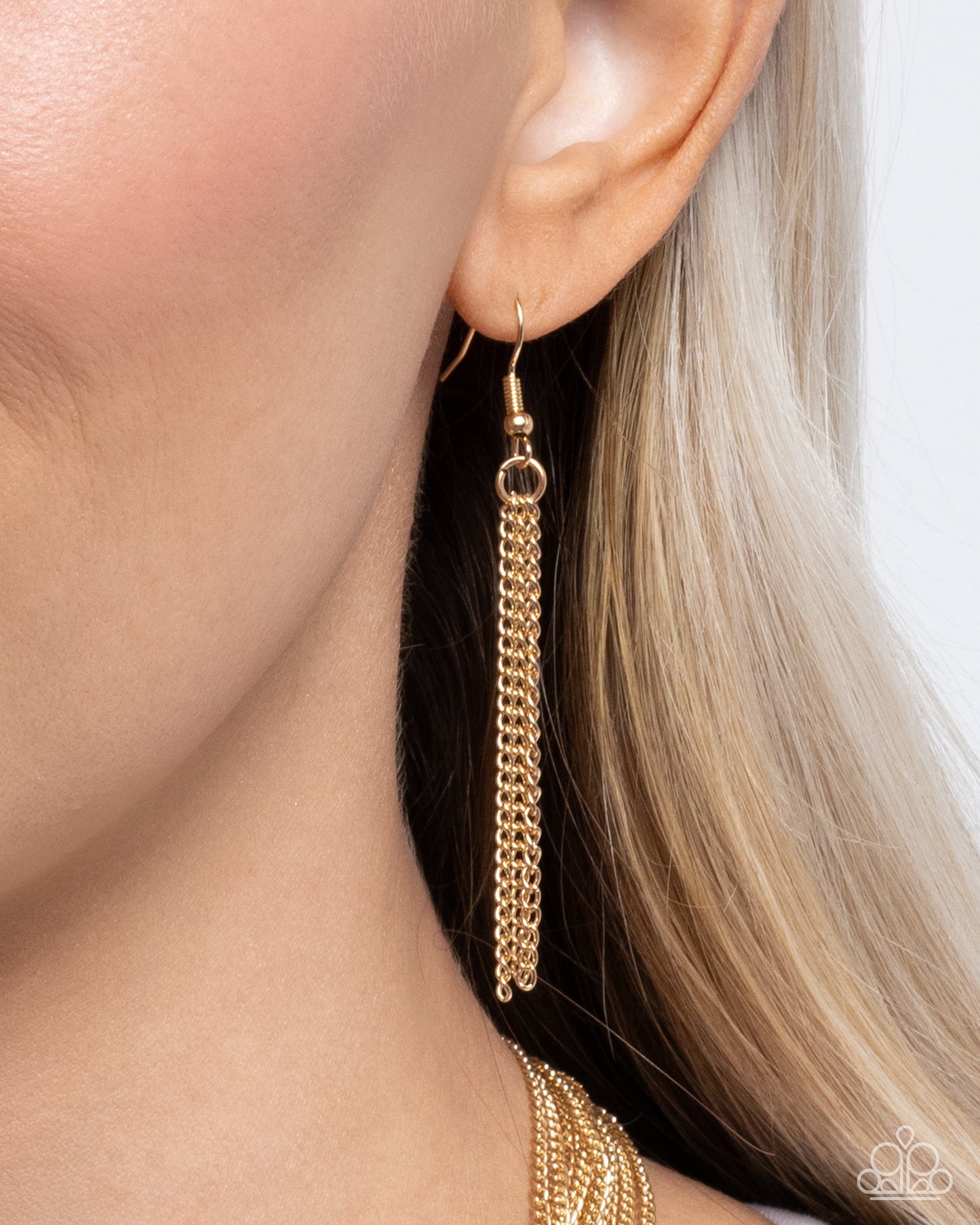 Copious Command - Gold Knotted Strand of Chains Industrial Style Necklace Paparazzi N3306