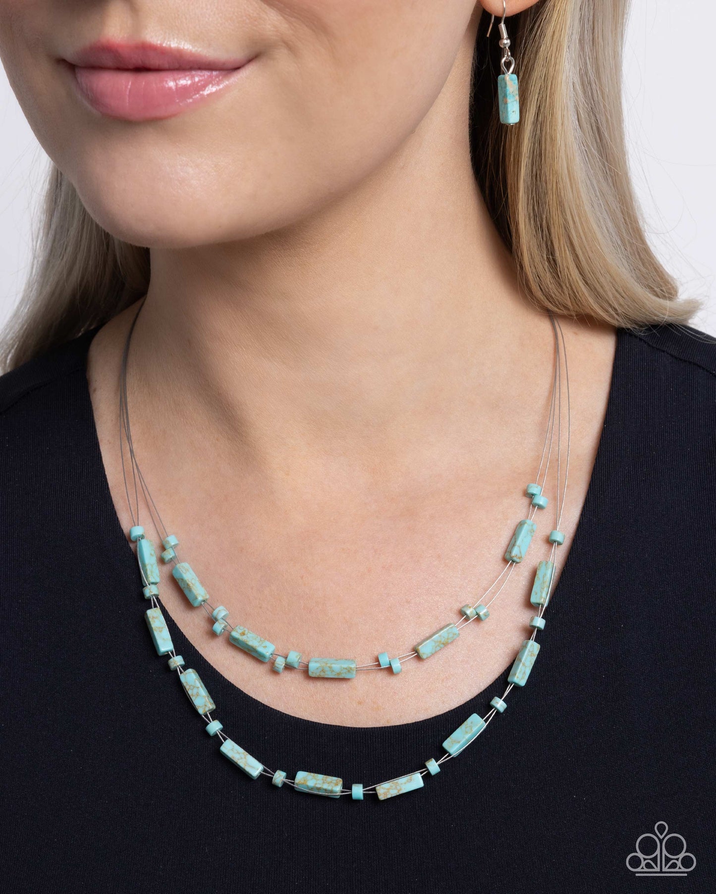 Earthy Extrovert - Blue Turquoise Stone Santa Fe Style Necklace Paparazzi N2822