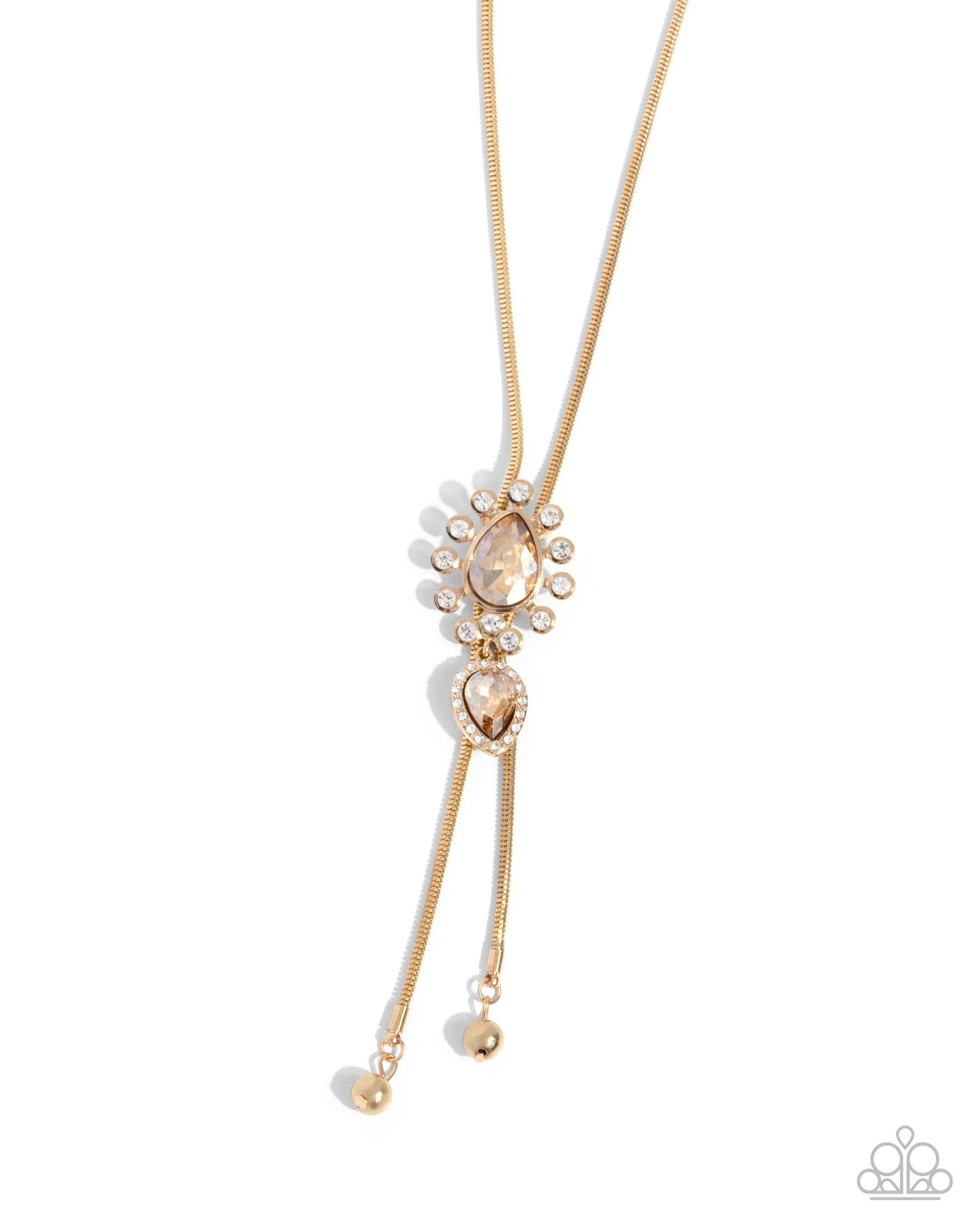 London Layers - Gold Snake Chain Bolo Style Necklace Paparazzi N3353