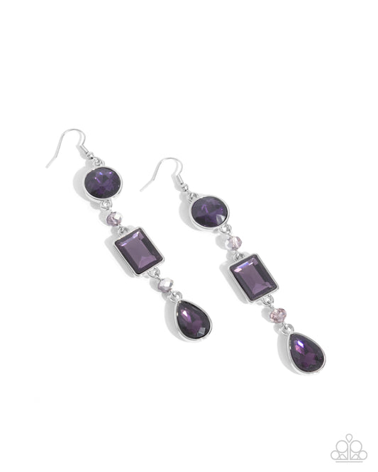 Complete Charisma - Purple Gem Silver Earring Paparazzi E2820