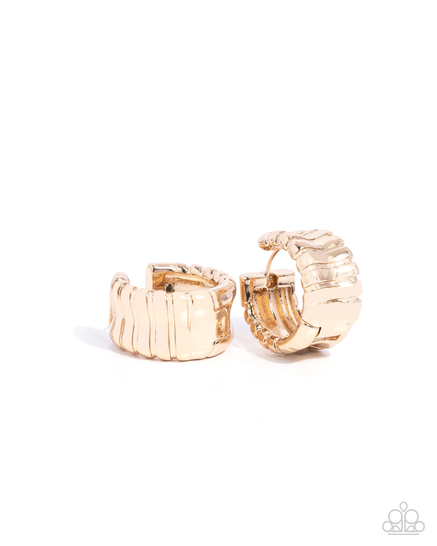 Seamless Sass - Gold 1 Inch Hinge Hoop Earring Paparazzi E2370