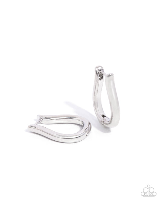 Generous Grace - Silver Horseshoe Like 3/4 Inch Hoop Santa Fe Style Earring Paparazzi E2428