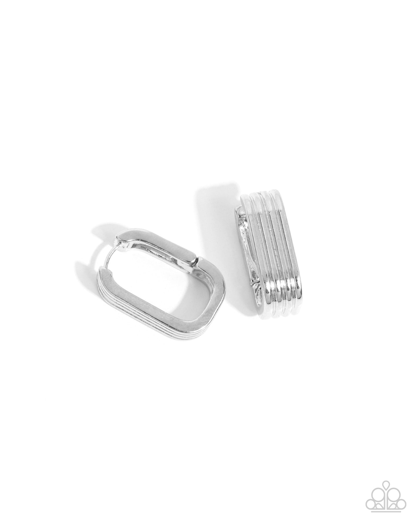 Vendetta Vanity - Silver Oval 3/4 Inch Hinge Hoop Earring Paparazzi E2734