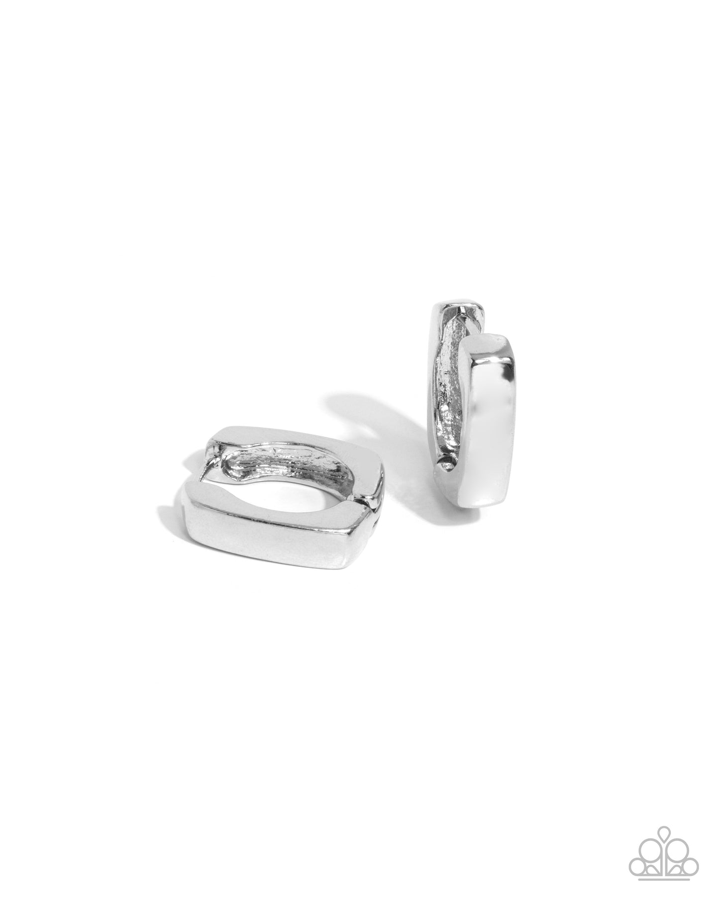 Fortnight Fashion - Silver Hinged 3/4 Hoop Earring Paparazzi E2574