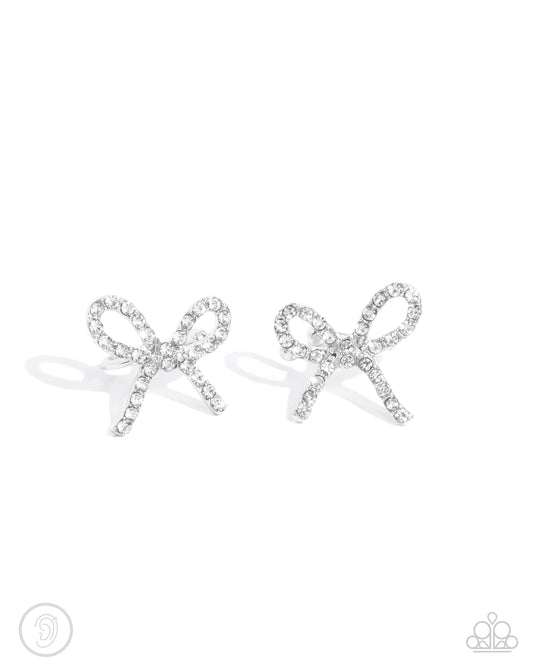 Convincing Charm - White Rhinestone Ear Cuff Earring Paparazzi E2615