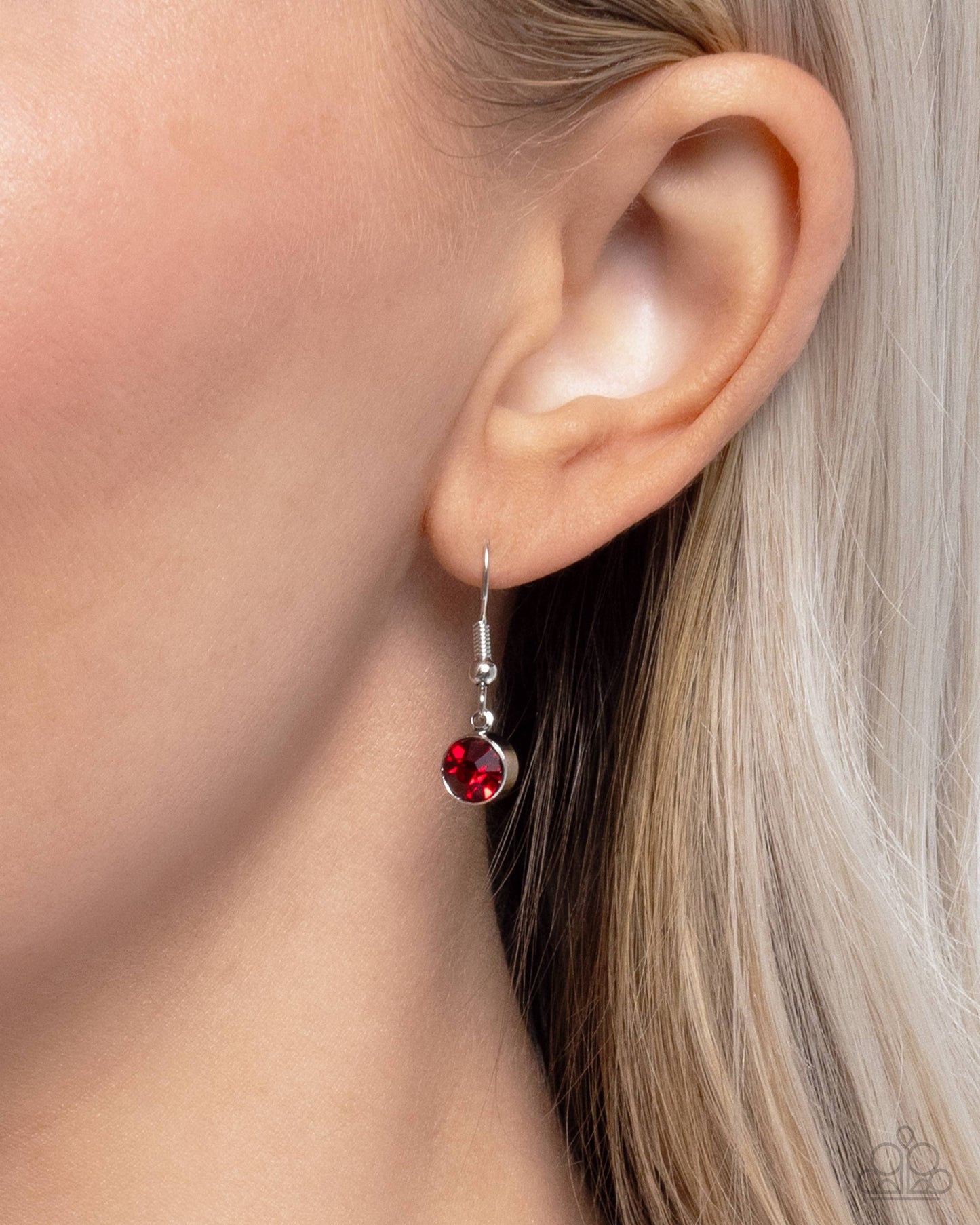 Bedazzled Beetle - Red Gem & Silver Beetle Necklace Paparazzi N2801