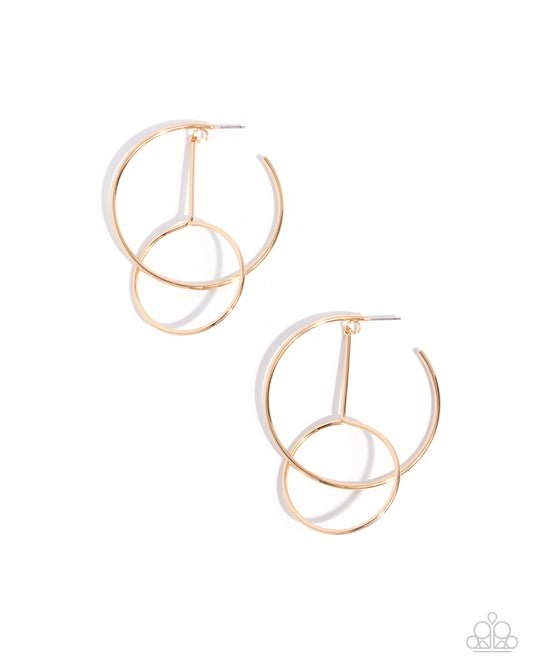 Dreaming of Hoops - Gold 2 1/4 Inch Hoop Earring Paparazzi E2875