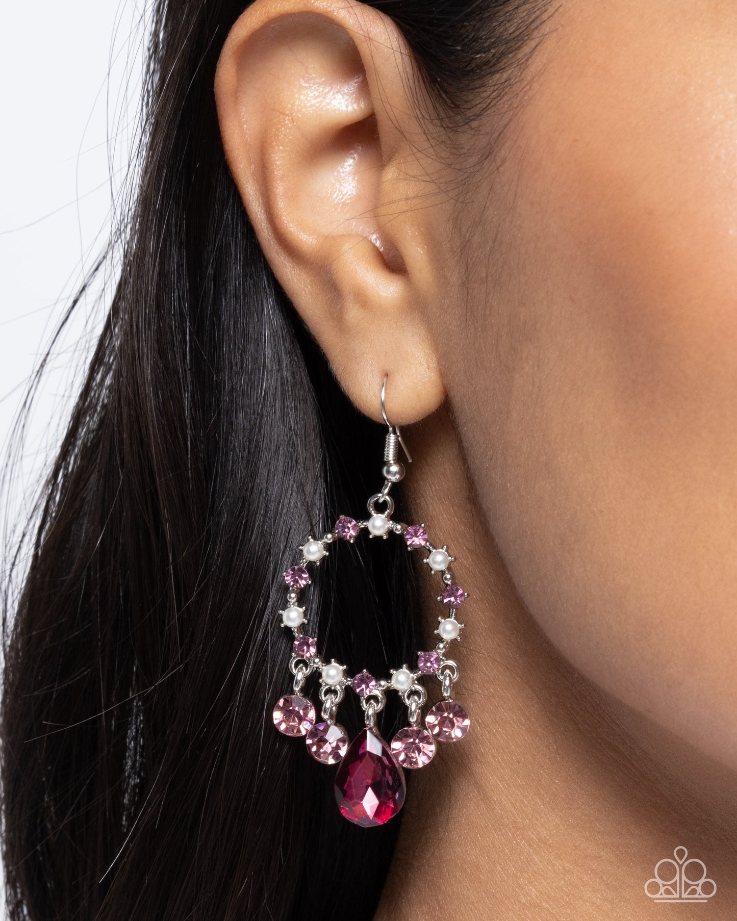 Regency Radiance - Purple Amethyst Rhinestone & White Pearl Earring Paparazzi E3085