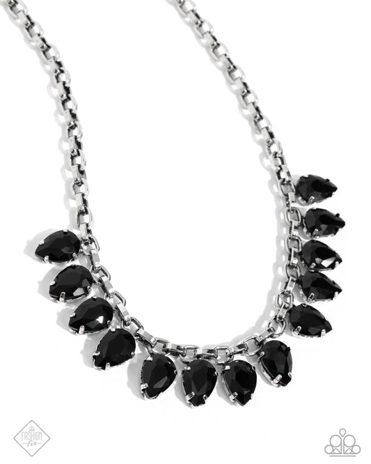 Vicious Vibrancy - Black Teardrop Gem Necklace Magnificent Musings Fashion Fix November 2024 Paparazzi N3503