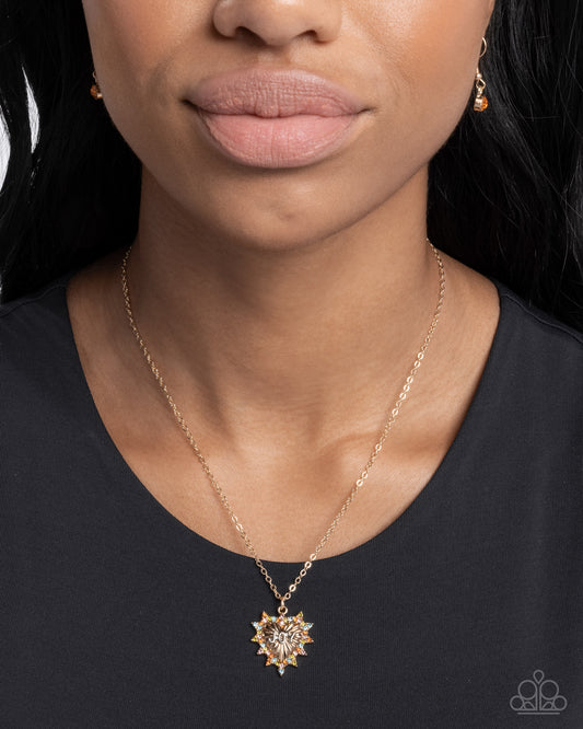 Joy to the World - Gold Heart Christmas Inspirational "JOY" Necklace Paparazzi N3352