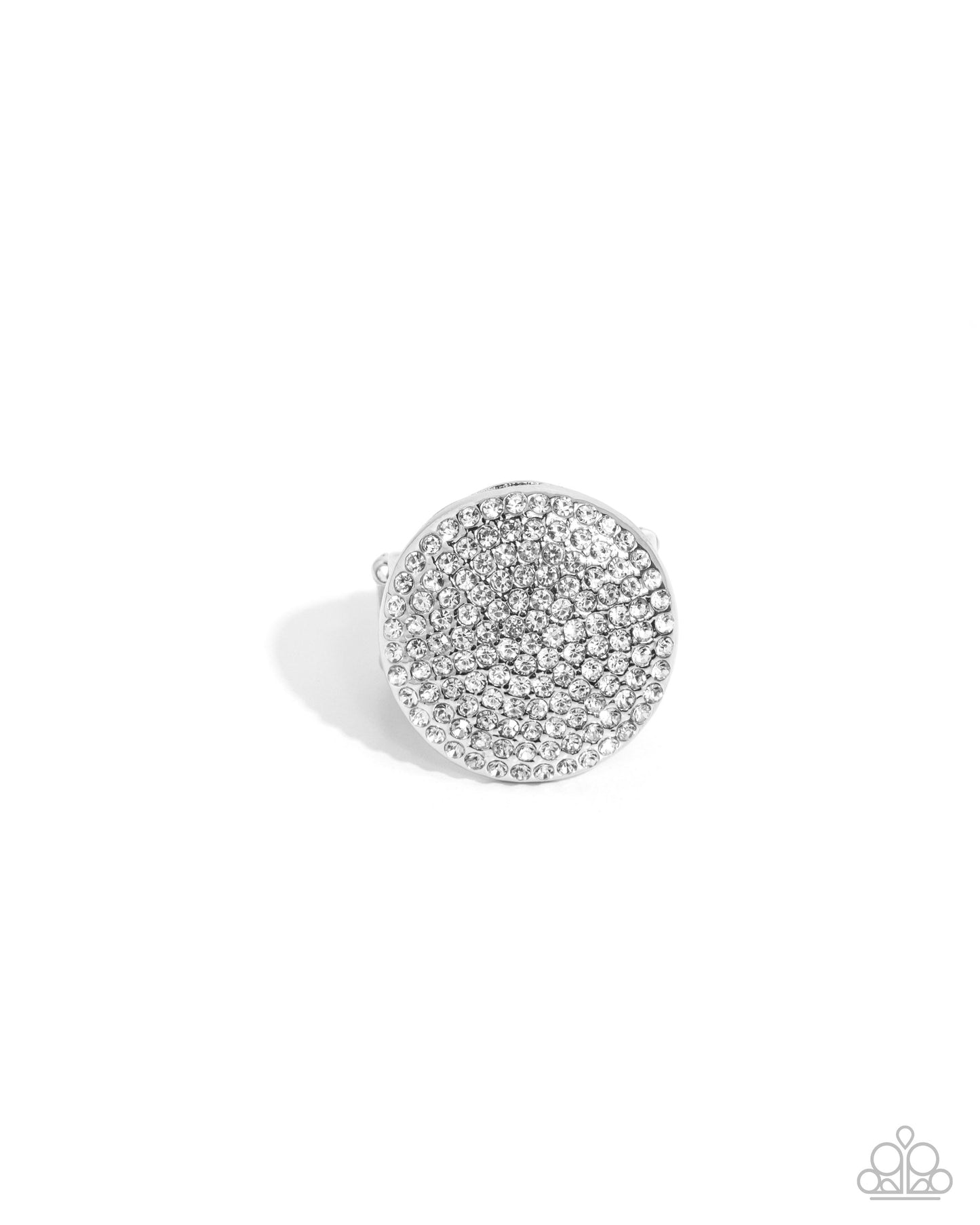 Studded Scout - White Rhinestone Ring Paparazzi R0835