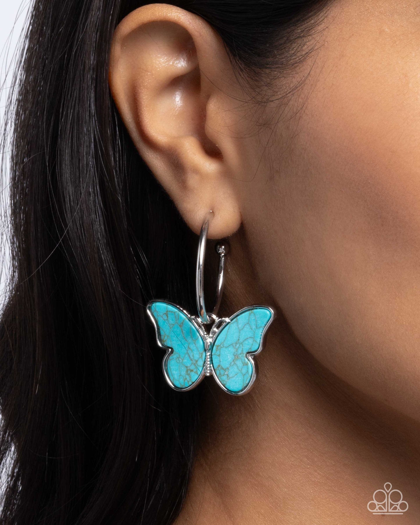 Melodic Mariposa - Blue Butterfly Santa Fe Style Earring Paparazzi