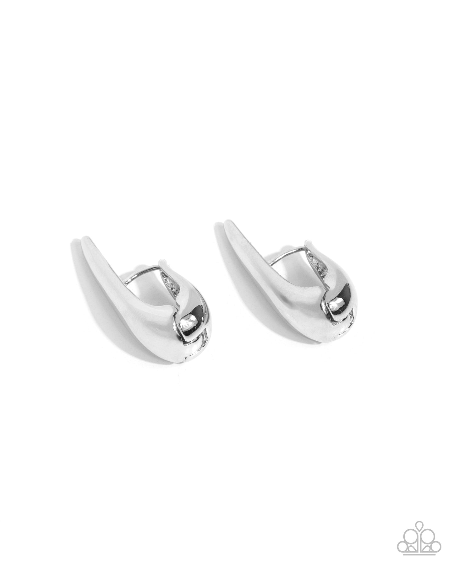 Positive Change - Silver Hinge 1 1/4 Inch Hoop Earring Paparazzi E2582