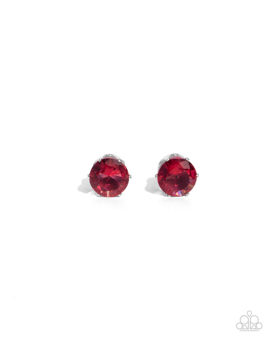 Simply Sublime - Pink Cubic Zirconia Silver Stud Post Back Earring Paparazzi E2703