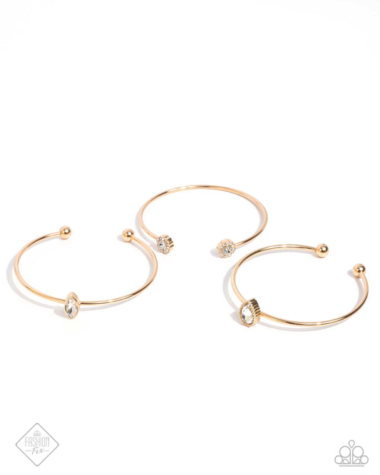 Prolific Patron - Gold Cuff Bracelet Fiercely 5th Avenue October 2024 Fashion Fix Paparazzi B1870