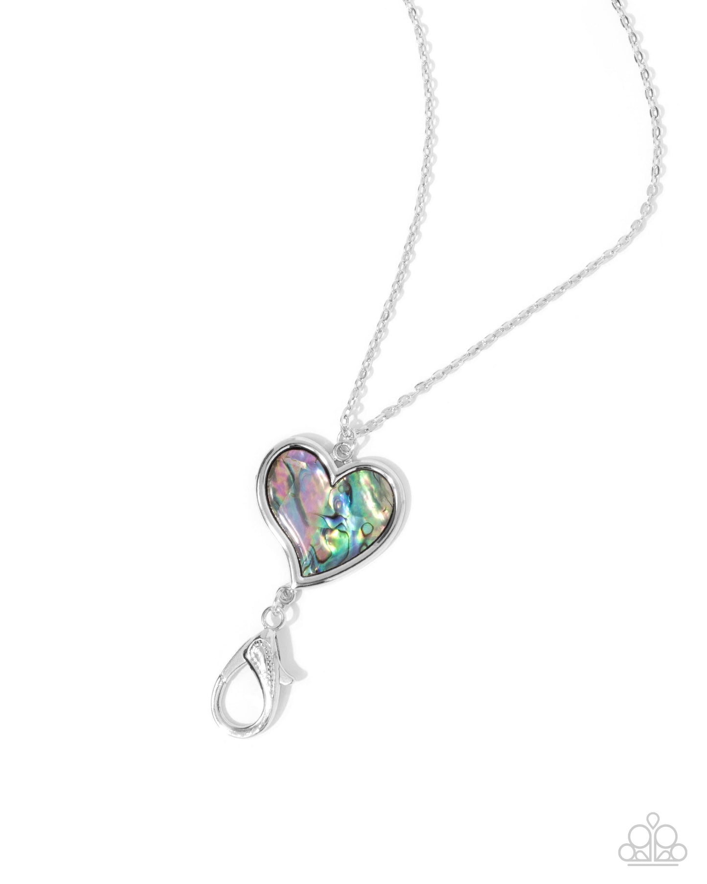 Reinventing Radiance - Multi Color Abalone Shell Heart Pendant Lanyard Necklace Paparazzi N2788