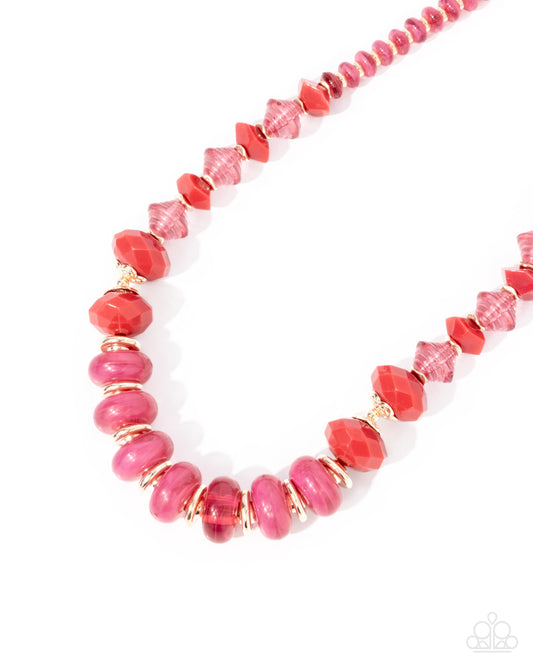 Swift Shimmer - Pink Desert Rose Bead & Rose Gold Accent Necklace Paparazzi N2950