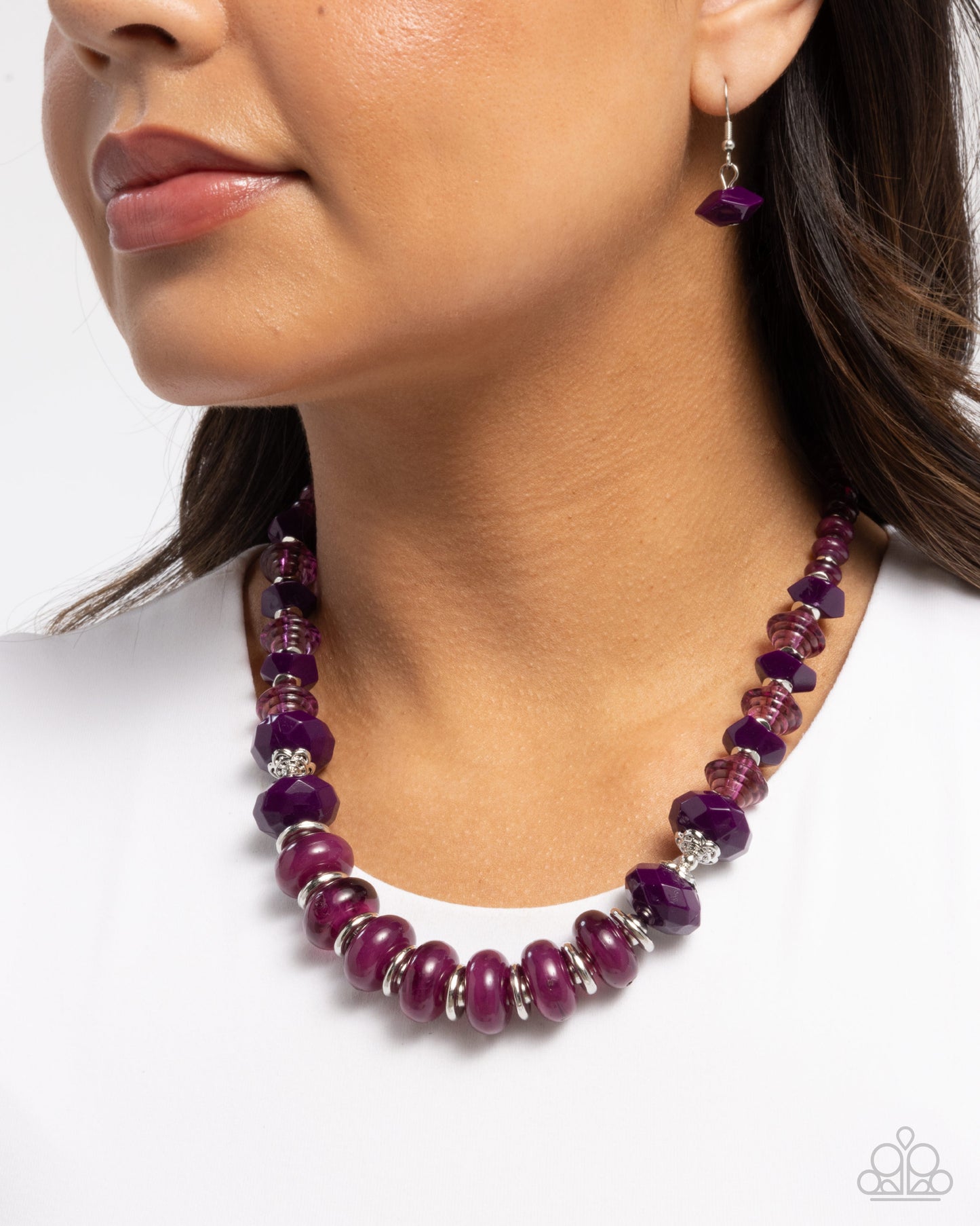 Swift Shimmer - Purple Transparent, Cloudy Plum Bead Necklace Paparazzi N2816