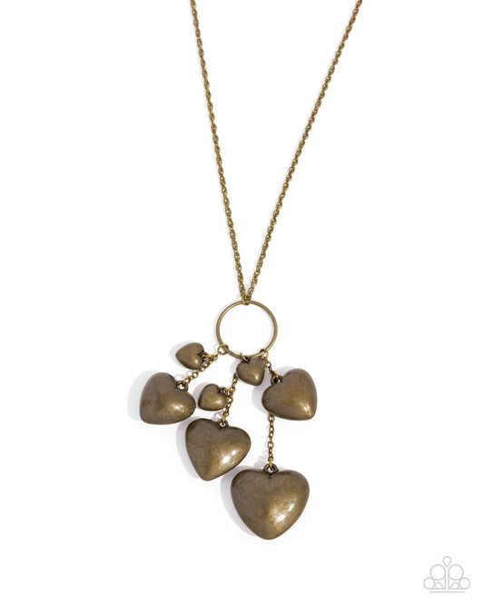 Heart Haul - Brass Heart Charm Necklace Paparazzi N2987