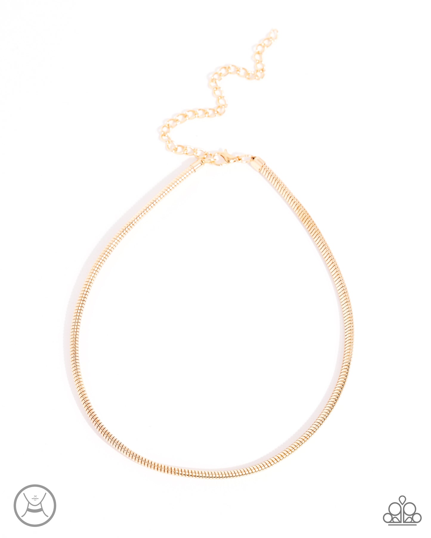 Captivating Choker - Gold Omega Chain Choker Necklace Paparazzi N3073