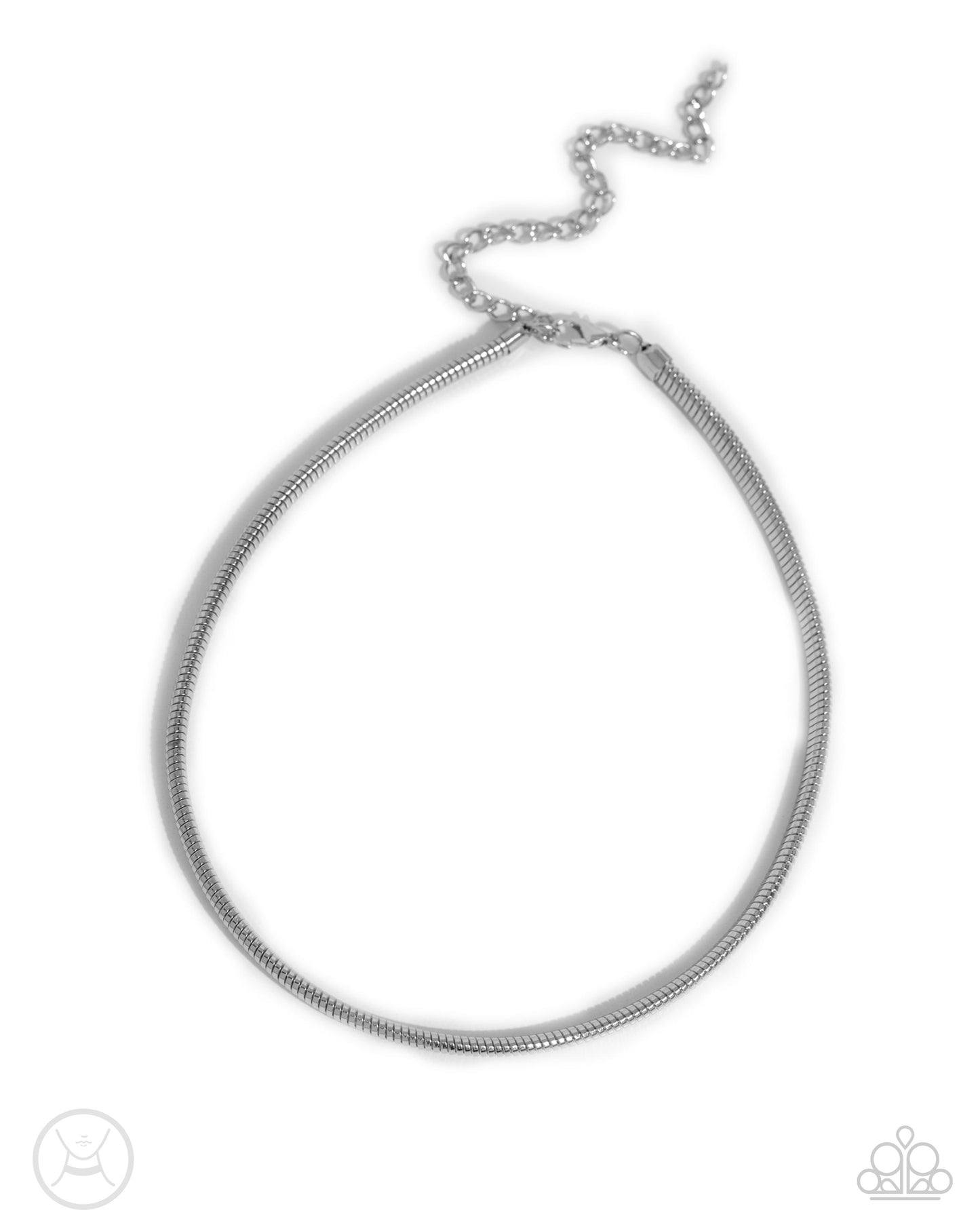 Captivating Choker - Silver Omega Chain Choker Necklace Paparazzi N3074