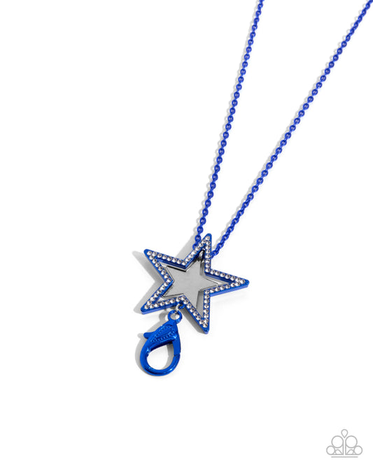 Stellar Search - Blue - Electric Blue Metal Star Necklace Paparazzi N2852