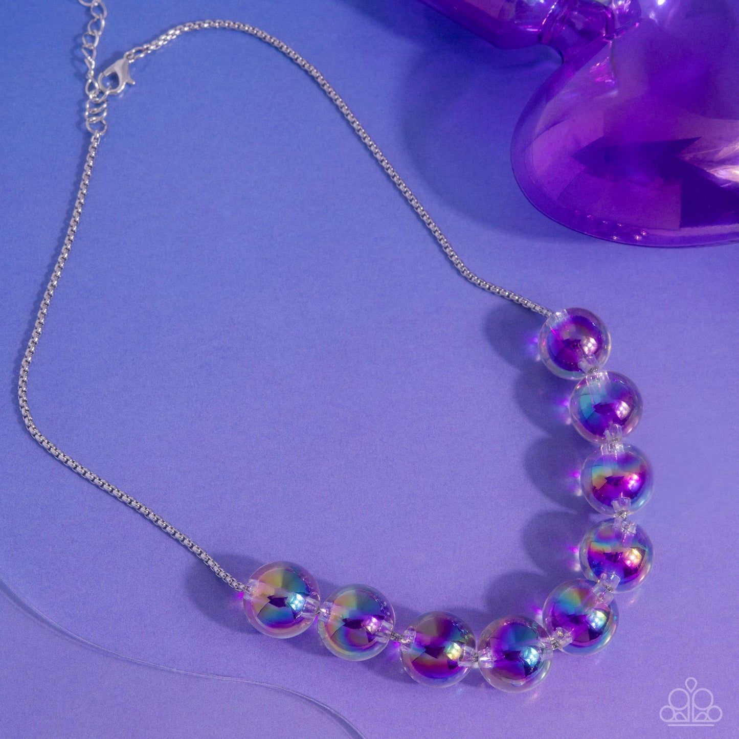 Iridescent Identity - Purple Vibrant Bubbly Bead Necklace Paparazzi N2997