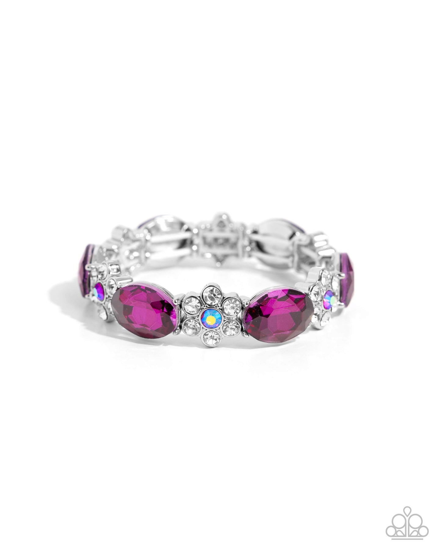 Staycation Sparkle - Pink Fuchsia Rhinestone Stretch Bracelet Paparazzi B1886