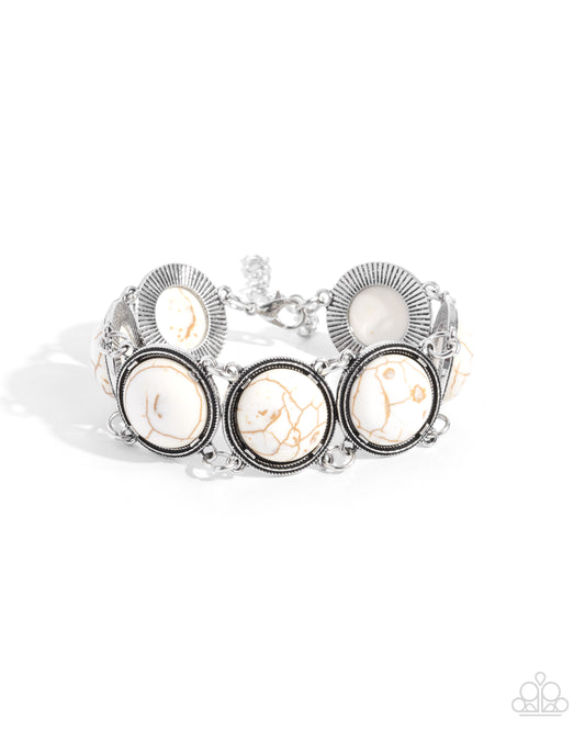 Stony Session - White Stone Santa Fe Style Bracelet Paparazzi B2128