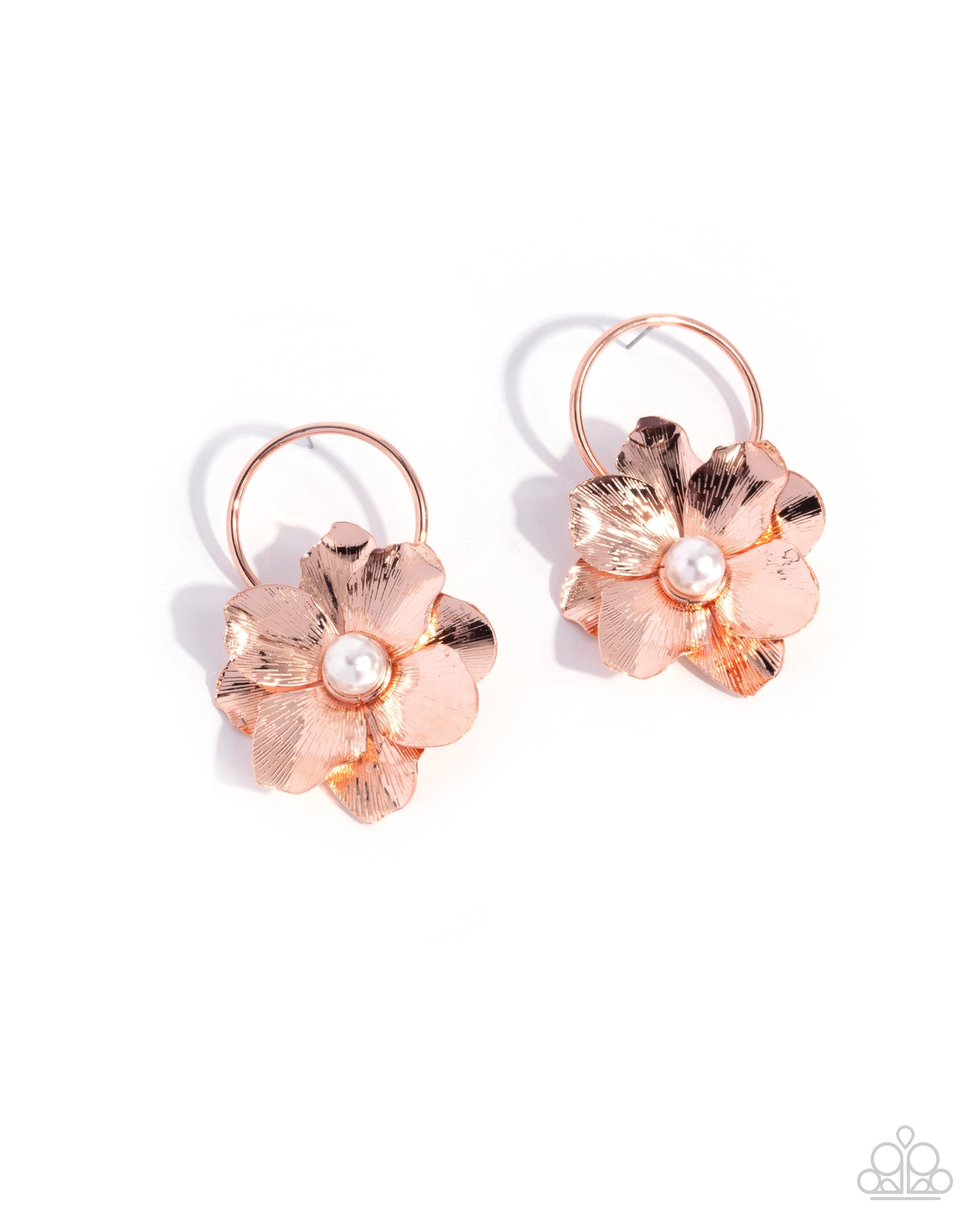 Backyard Bling - Copper - Shiny Copper Flower Post Earring Paparazzi E2598
