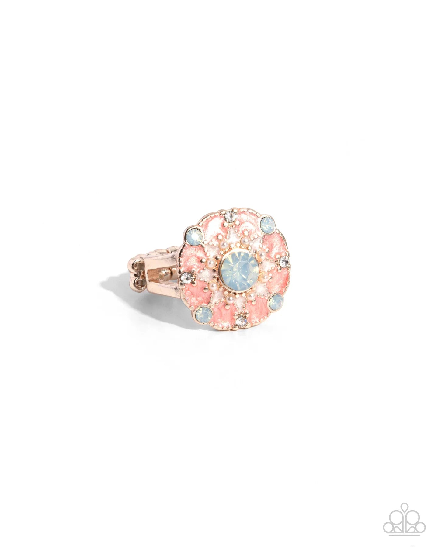 Paparazzi Cheers to Perfection - Rose Gold Opalescent Rhinestone Ring R0591