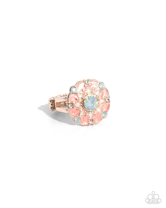 Paparazzi Cheers to Perfection - Rose Gold Opalescent Rhinestone Ring R0591