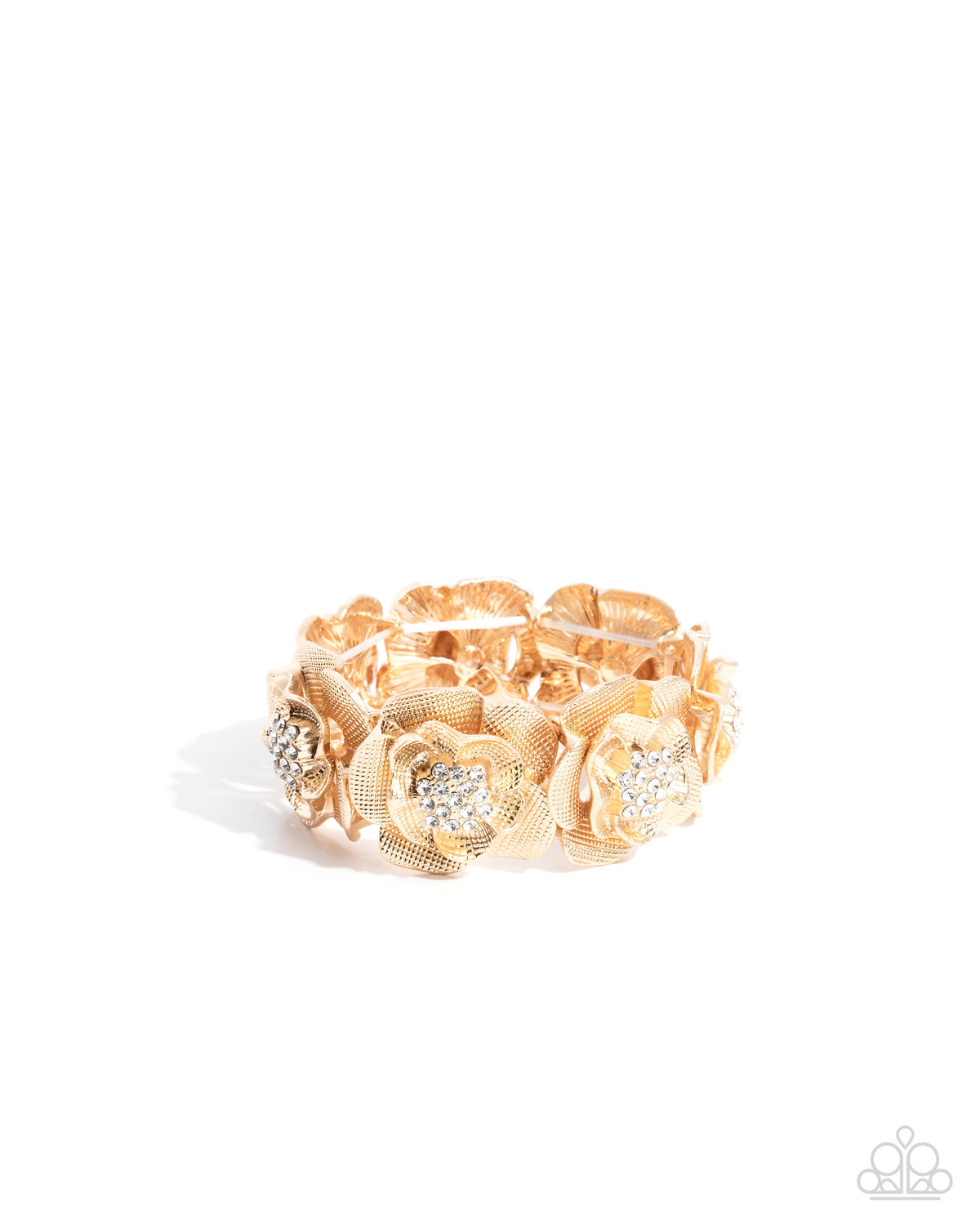 Paparazzi Floral Fare - Gold Flower Stretch Bracelet