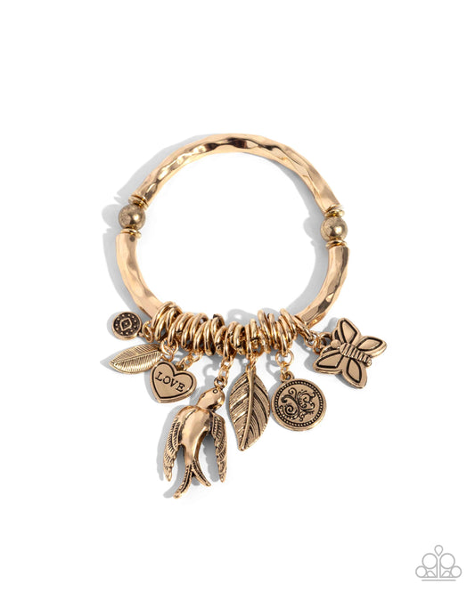 Wild and Scenic - Gold Charm Style "LOVE" Bracelet Paparazzi B1195