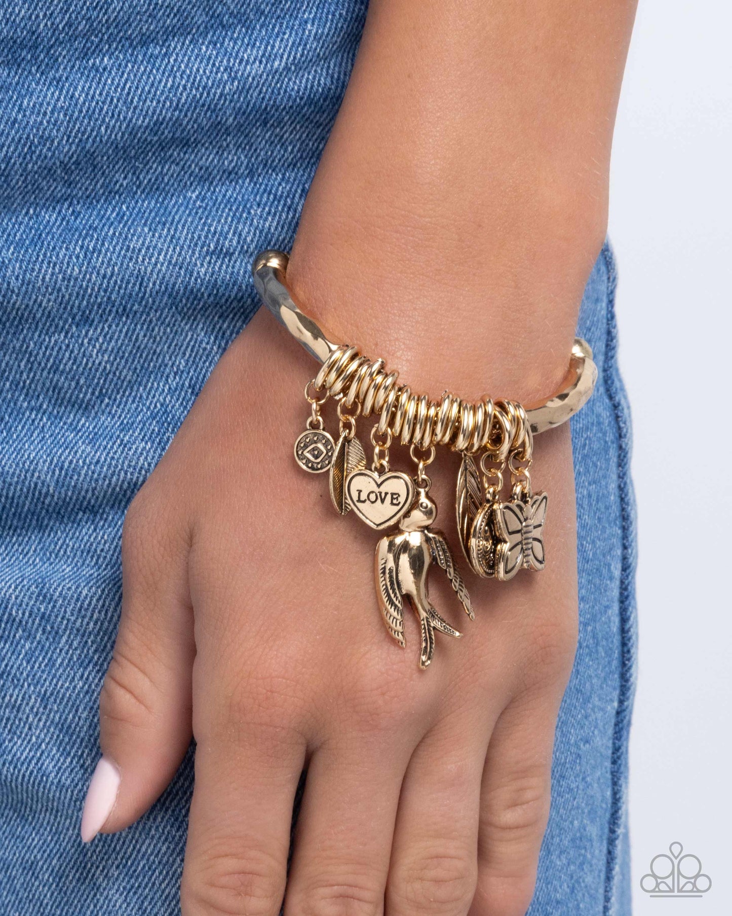 Wild and Scenic - Gold Charm Style "LOVE" Bracelet Paparazzi B1195