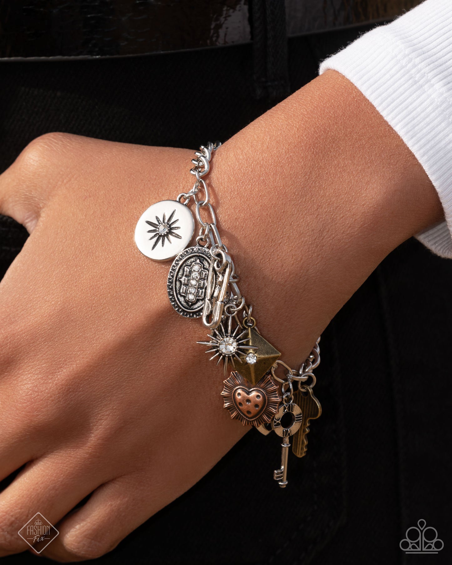 Fact Finding - Multi Silver Charm Style Bracelet Sunset Sightings January 2025 Fashion Fix Paparazzi