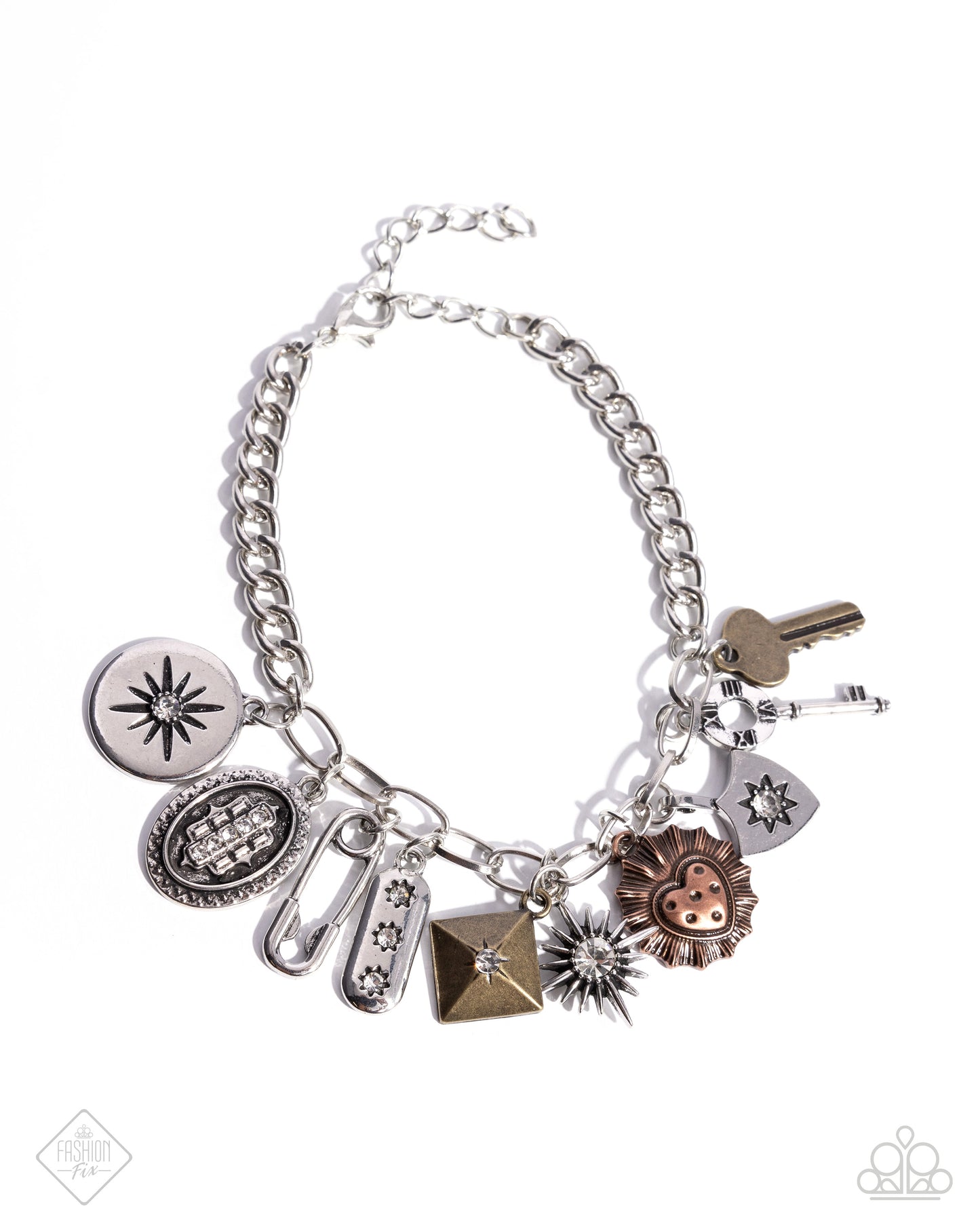 Fact Finding - Multi Silver Charm Style Bracelet Sunset Sightings January 2025 Fashion Fix Paparazzi