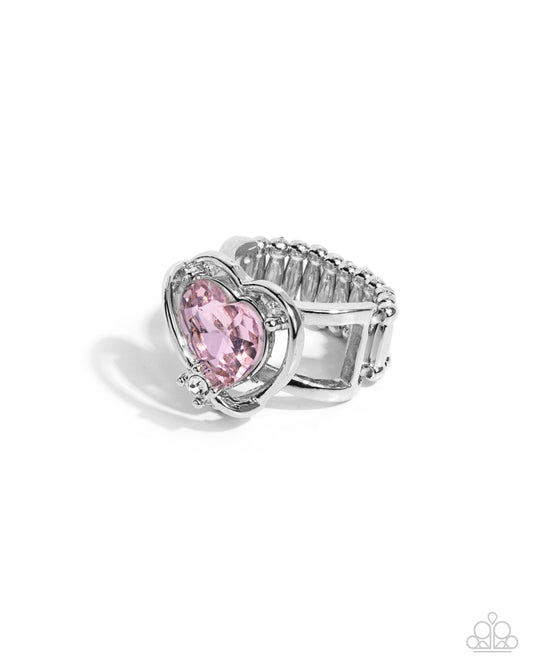 Cutie Chemistry - Pink Cubic Zirconia Heart Gem Ring Paparazzi R0900