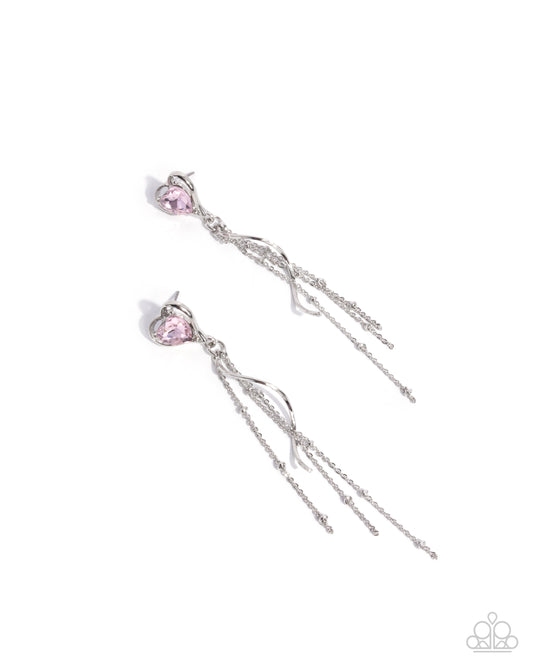 Simply Smitten - Pink Heart Gem Post Earring Paparazzi E0497